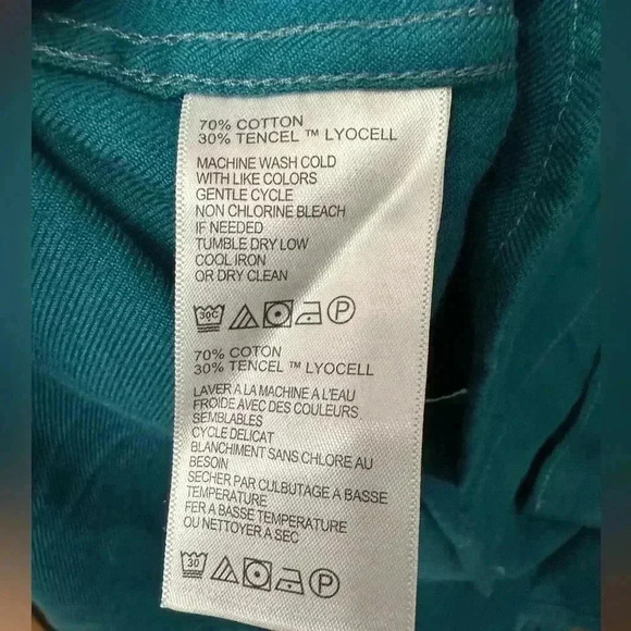 NEW Tommy Bahama Bonfire Beach Flannel Shirt - Deep Sea Teal Size Medium - Picture 6 of 11